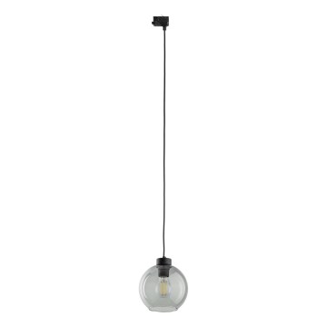 Kattokruunu johdossa 3-vaihe kiskojärjestelmään CUBUS 1xE27/15W/230V musta/savuinen musta