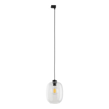 Kattokruunu johdossa 3-vaihe kiskojärjestelmään ELIO 1xE27/15W/230V musta/läpinäkyvä
