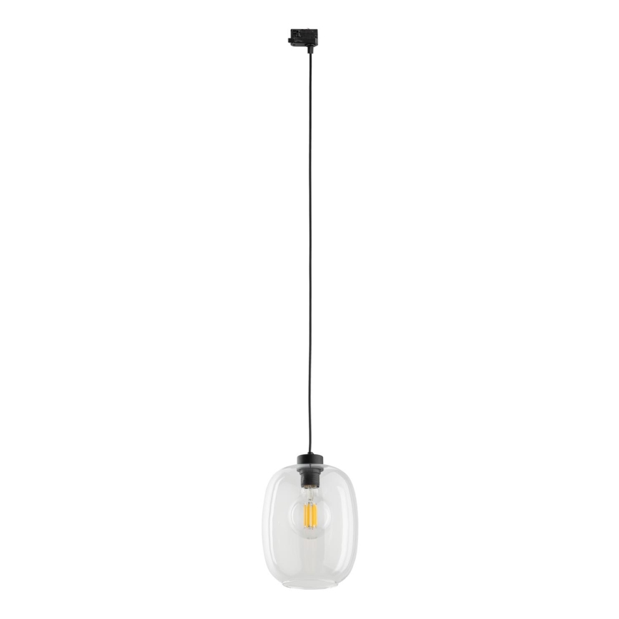 Kattokruunu johdossa 3-vaihe kiskojärjestelmään ELIO 1xE27/15W/230V musta/läpinäkyvä