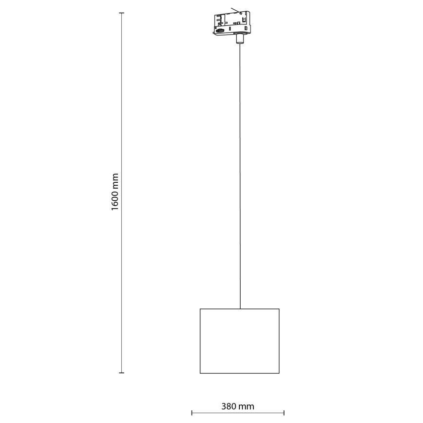 Kattokruunu johdossa 3-vaihe kiskojärjestelmään TRACER 1xE27/15W/230V halkaisija 20 cm musta
