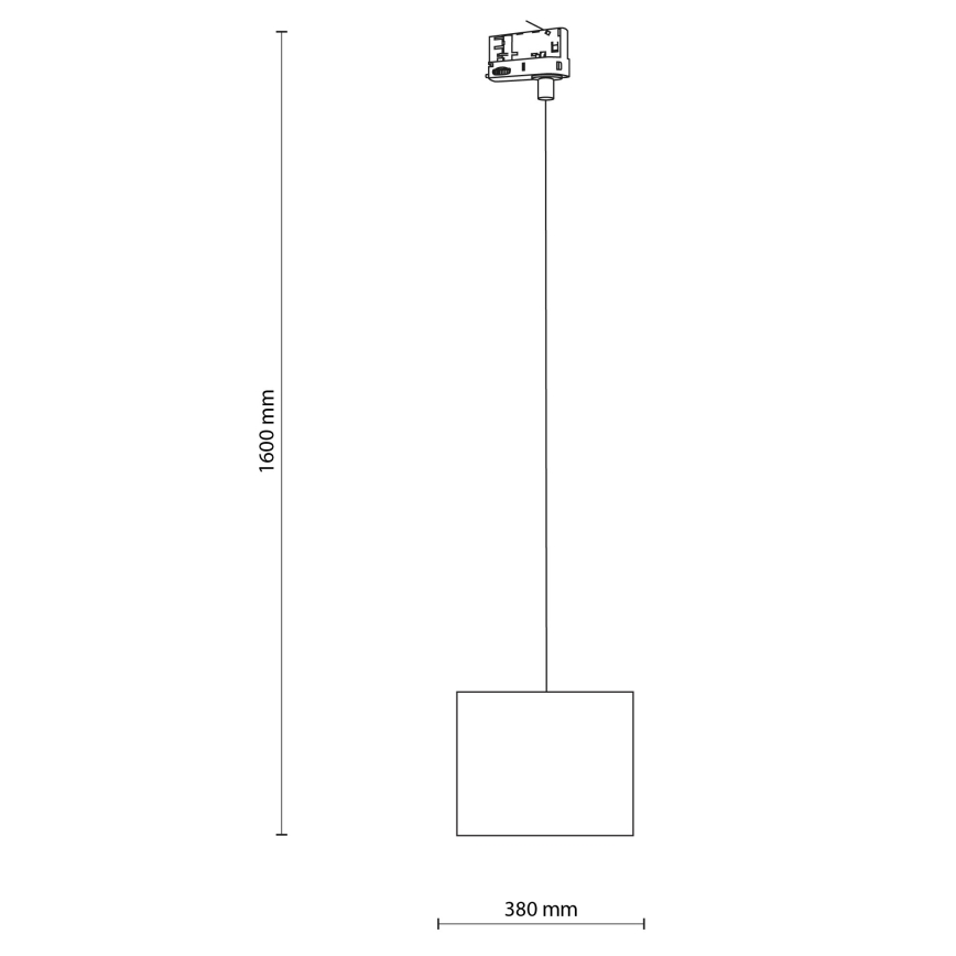 Kattokruunu johdossa 3-vaihe kiskojärjestelmään TRACER 1xE27/15W/230V halkaisija 20 cm musta/valkoinen