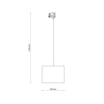 Kattokruunu johdossa 3-vaihe kiskojärjestelmään TRACER 1xE27/15W/230V halkaisija 38 cm musta/ruskea