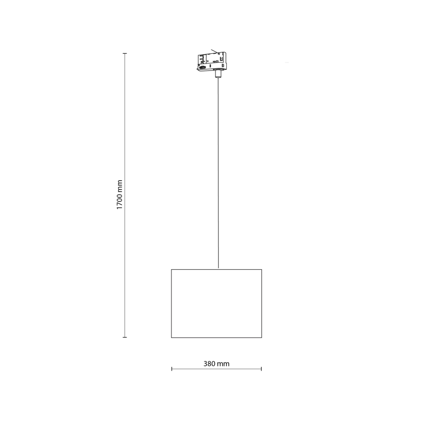 Kattokruunu johdossa 3-vaihe kiskojärjestelmään TRACER 1xE27/15W/230V halkaisija 38 cm musta/ruskea