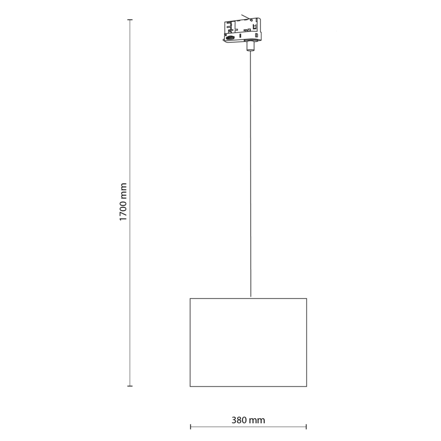 Kattokruunu johdossa 3-vaihe kiskojärjestelmään TRACER 1xE27/15W/230V halkaisija 38 cm musta/valkoinen
