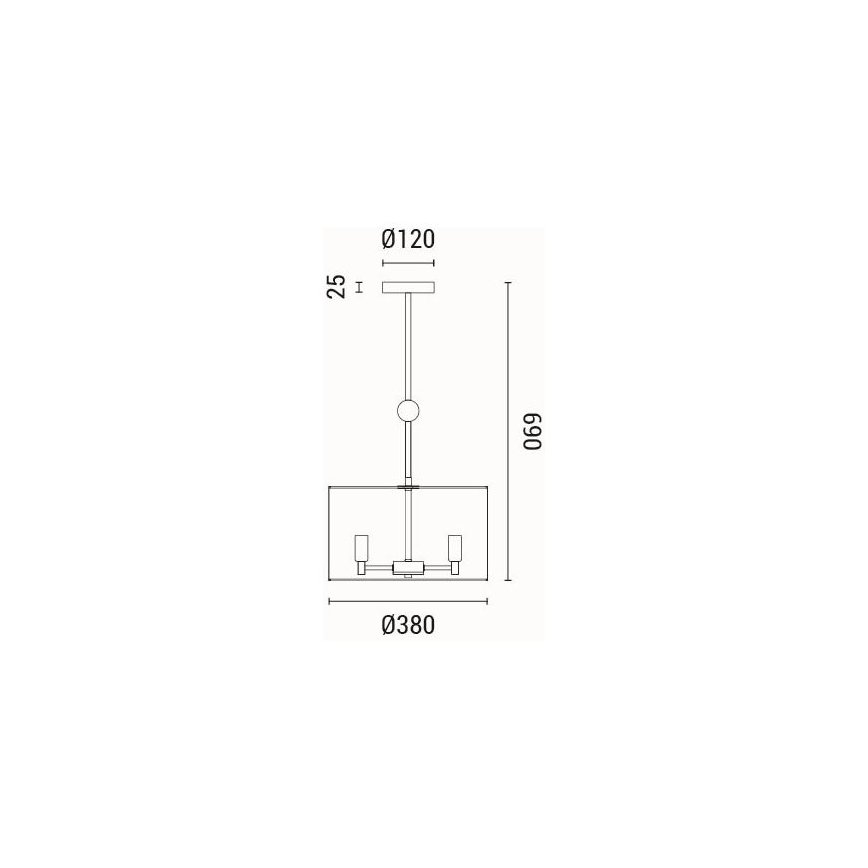 Kattokruunu johdossa 3xE14/15W/230V