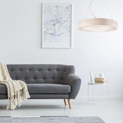 Kattokruunu johdossa 3xE27/60W/230V ø 47 cm mänty - FSC sertifioitu