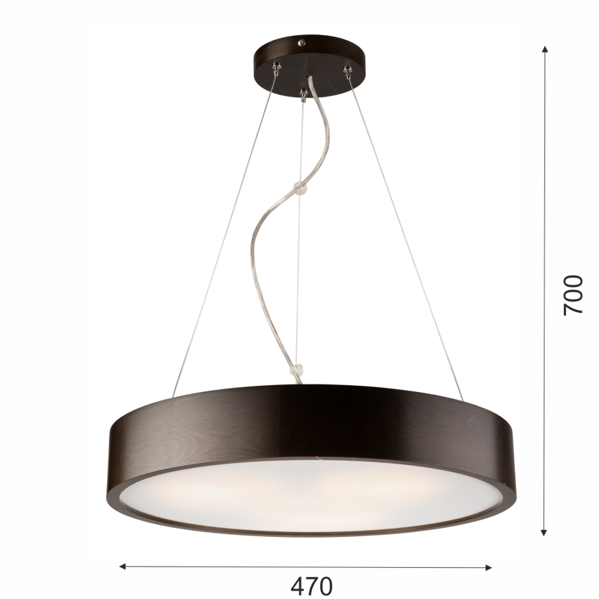 Kattokruunu johdossa 3xE27/60W/230V ø 47 cm mänty