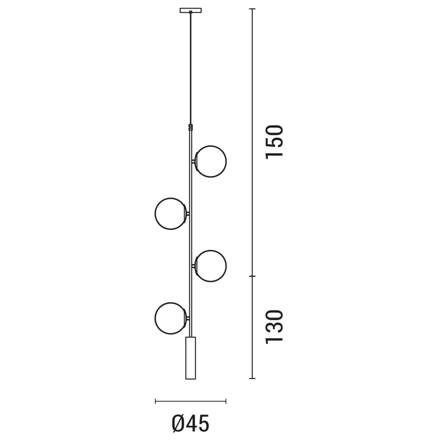 Kattokruunu johdossa 4xE27/10W/230V kulta