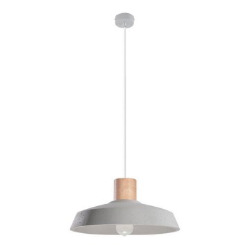 Kattokruunu johdossa AFRA 1xE27/60W/230V harmaa/pyökki