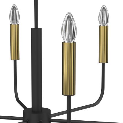 Kattokruunu johdossa AKASYA 6xE14/15W/230V musta/kulta