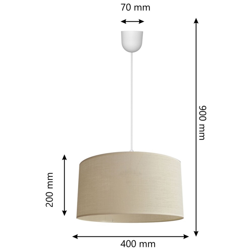Kattokruunu johdossa ALBA 1xE27/15W/230V d. 40 cm beige