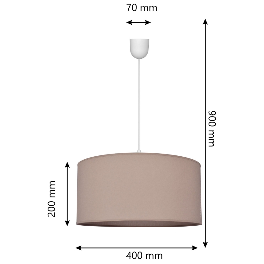 Kattokruunu johdossa ALBA 1xE27/15W/230V d. 40 cm beige