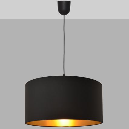 Kattokruunu johdossa ALBA 1xE27/15W/230V d. 40 cm musta/kulta