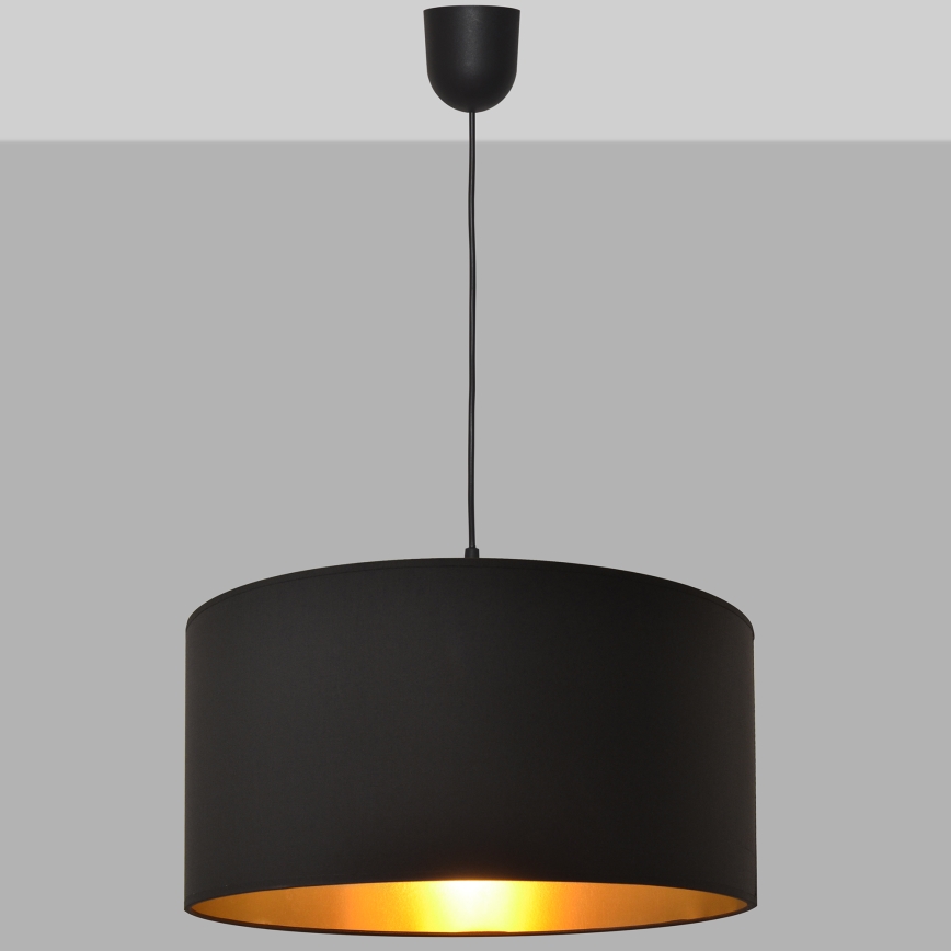 Kattokruunu johdossa ALBA 1xE27/15W/230V d. 40 cm musta/kulta