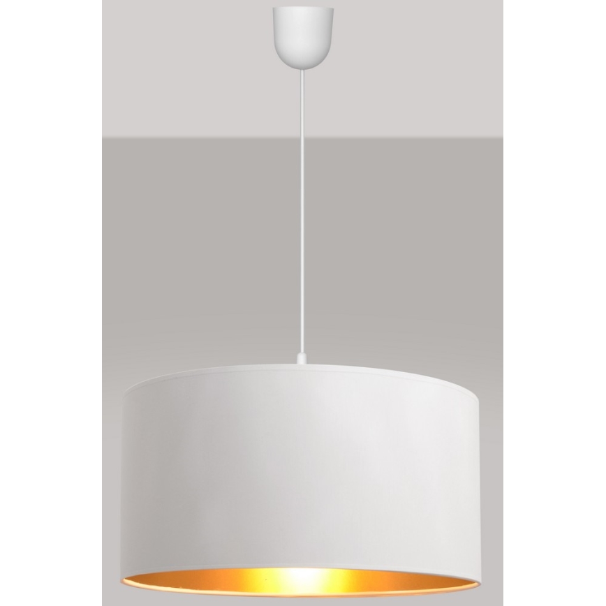 Kattokruunu johdossa ALBA 1xE27/15W/230V d. 40 cm valkoinen/kulta
