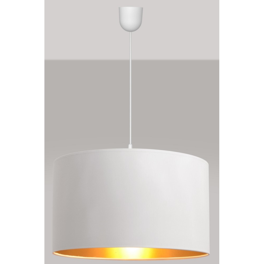 Kattokruunu johdossa ALBA 1xE27/15W/230V d. 45 cm valkoinen/kulta