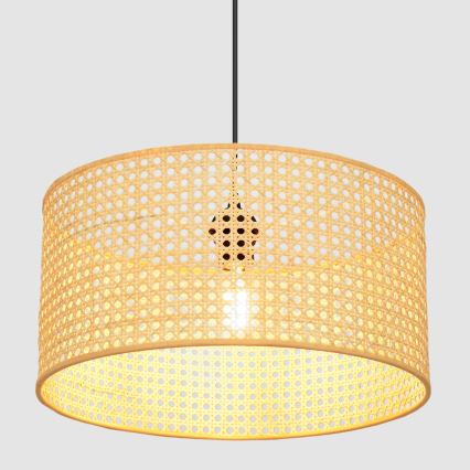 Kattokruunu johdossa ALBA 1xE27/15W/230V halkaisija 40 cm rottinki/musta
