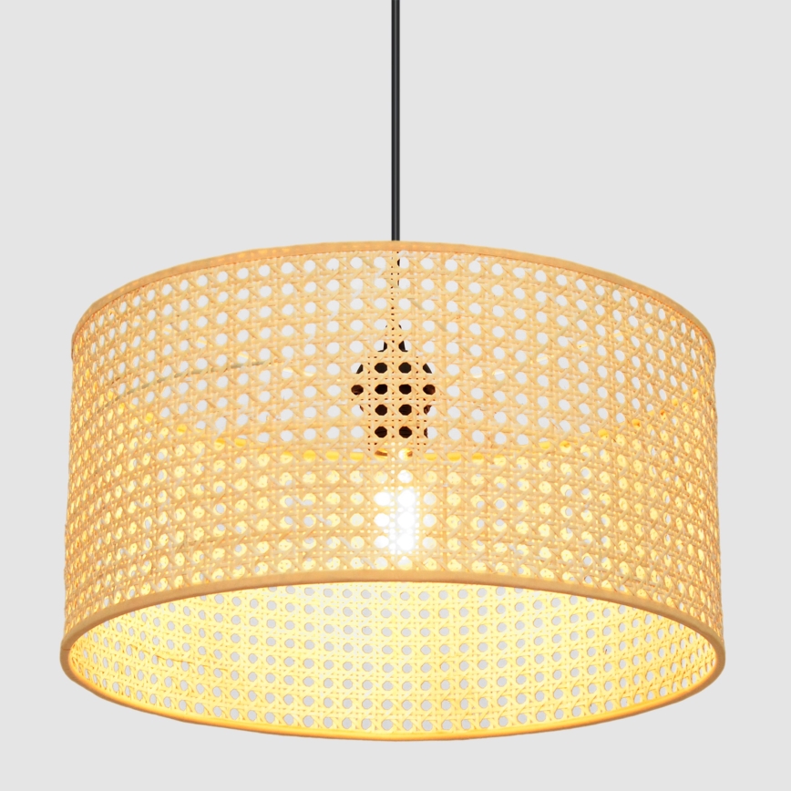 Kattokruunu johdossa ALBA 1xE27/15W/230V halkaisija 40 cm rottinki/musta