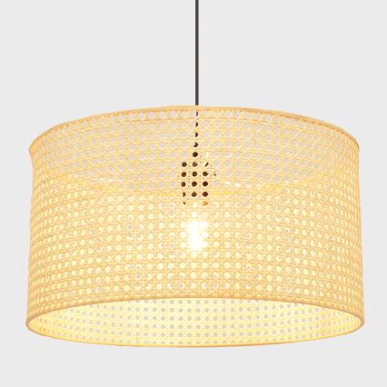 Kattokruunu johdossa ALBA 1xE27/15W/230V halkaisija 45 cm rottinki/musta
