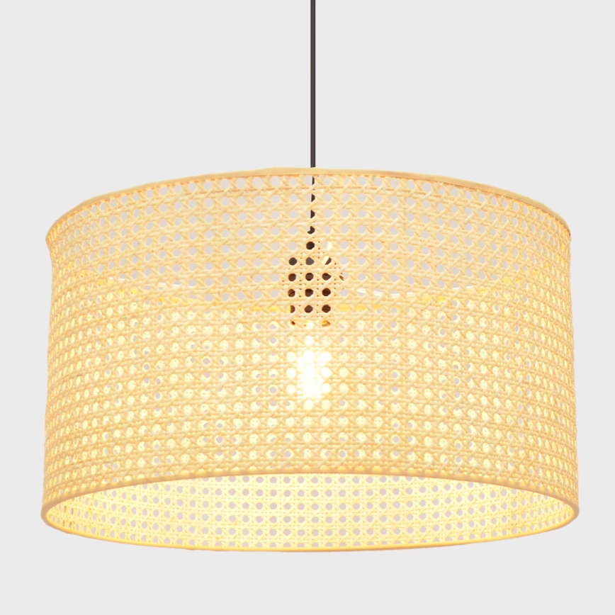 Kattokruunu johdossa ALBA 1xE27/15W/230V halkaisija 45 cm rottinki/musta
