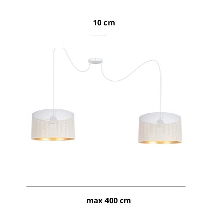 Kattokruunu johdossa ALDO 2xE27/60W/230V hämähäkki valkoinen