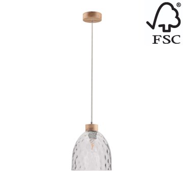 Kattokruunu johdossa ALESSANDRO 1xE27/60W/230V tammi - FSC-sertifioitu