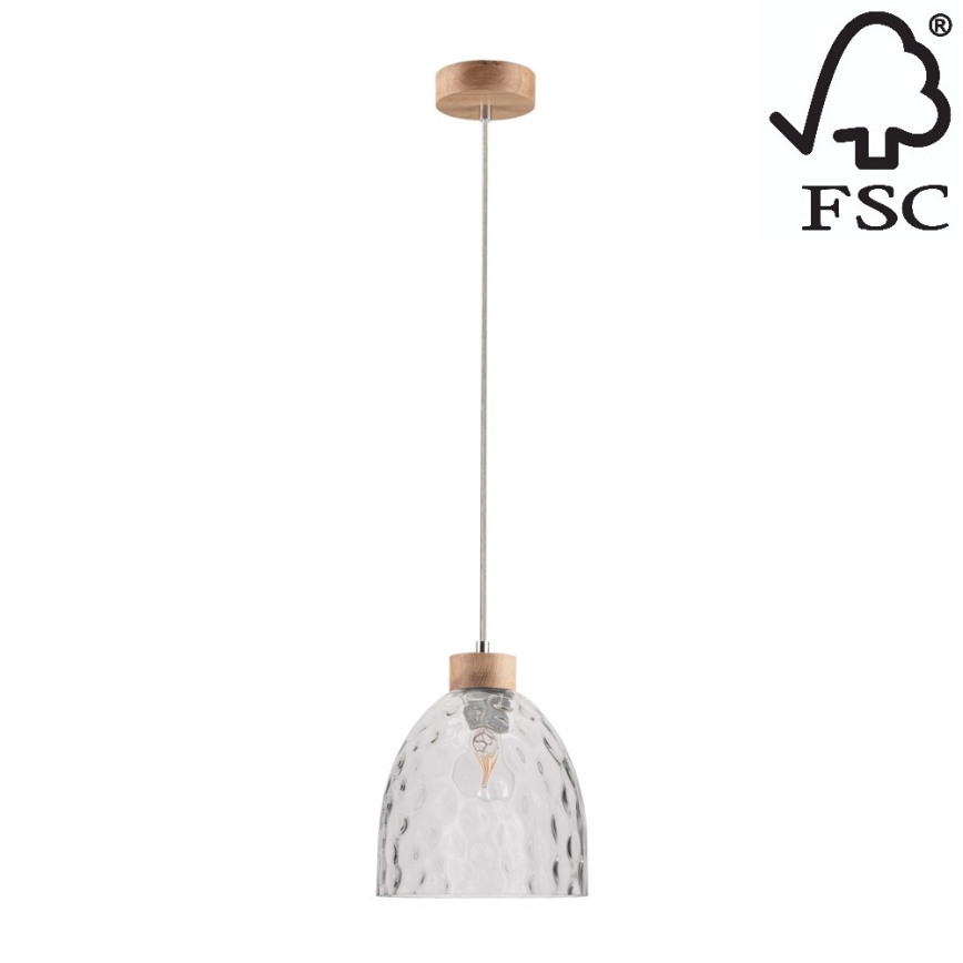 Kattokruunu johdossa ALESSANDRO 1xE27/60W/230V tammi - FSC-sertifioitu