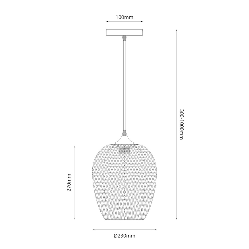 Kattokruunu johdossa ALMA 1xE27/60W/230V halkaisija 23 cm bambu