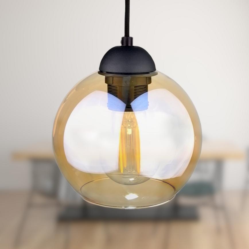 Kattokruunu johdossa AMBRE BLACK 3xE27/60W/230V musta/savuinen ruskea
