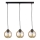 Kattokruunu johdossa AMBRE BLACK 3xE27/60W/230V musta/savuinen ruskea