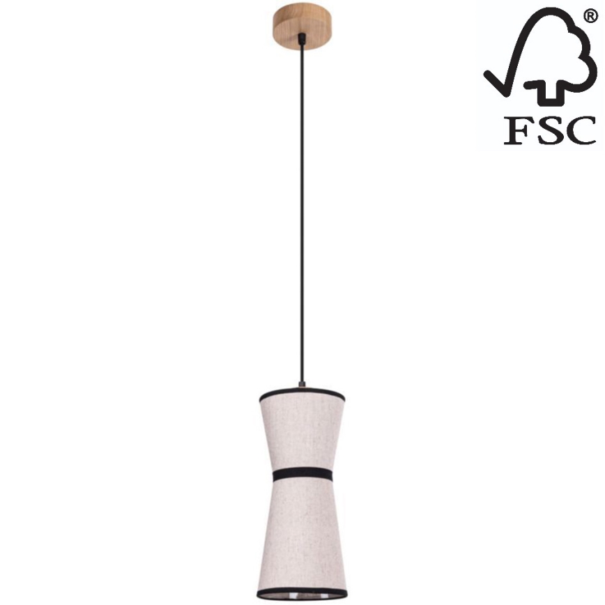 Kattokruunu johdossa AMIGO 1xE27/25W/230V tammi – FSC sertifioitu