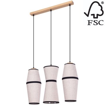 Kattokruunu johdossa AMIGO 3xE27/25W/230V tammi – FSC sertifioitu