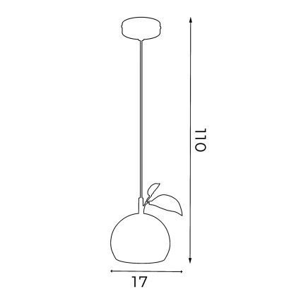 Kattokruunu johdossa APPLE 1xE27/15W/230V keltainen