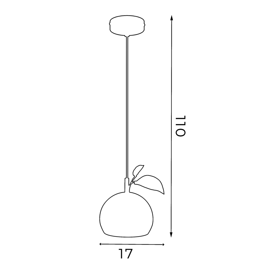 Kattokruunu johdossa APPLE 1xE27/15W/230V keltainen