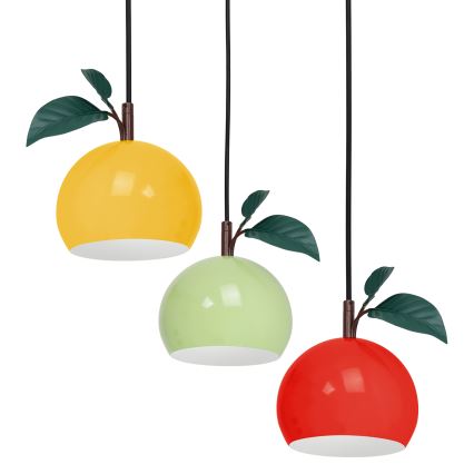 Kattokruunu johdossa APPLE 3xE27/15W/230V värikäs