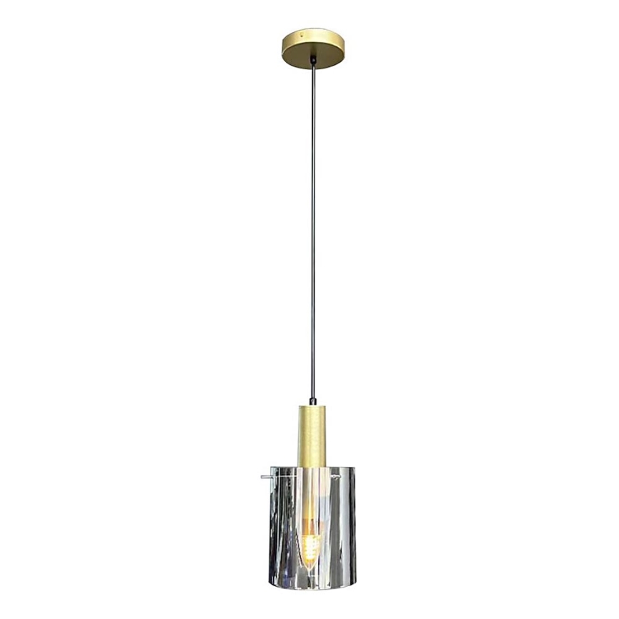Kattokruunu johdossa ARCADIA 1xE27/60W/230V halkaisija 13 cm kulta/savuinen
