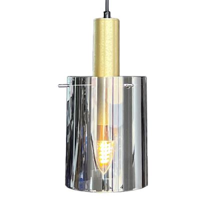 Kattokruunu johdossa ARCADIA 1xE27/60W/230V halkaisija 13 cm kulta/savuinen