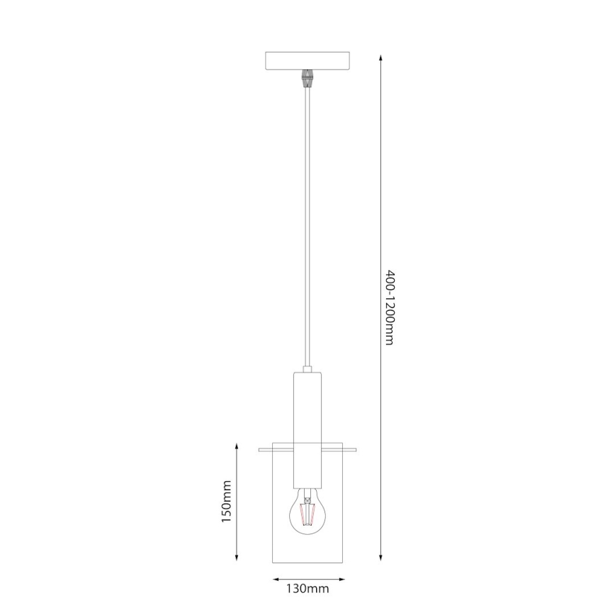 Kattokruunu johdossa ARCADIA 1xE27/60W/230V halkaisija 13 cm kulta/savuinen