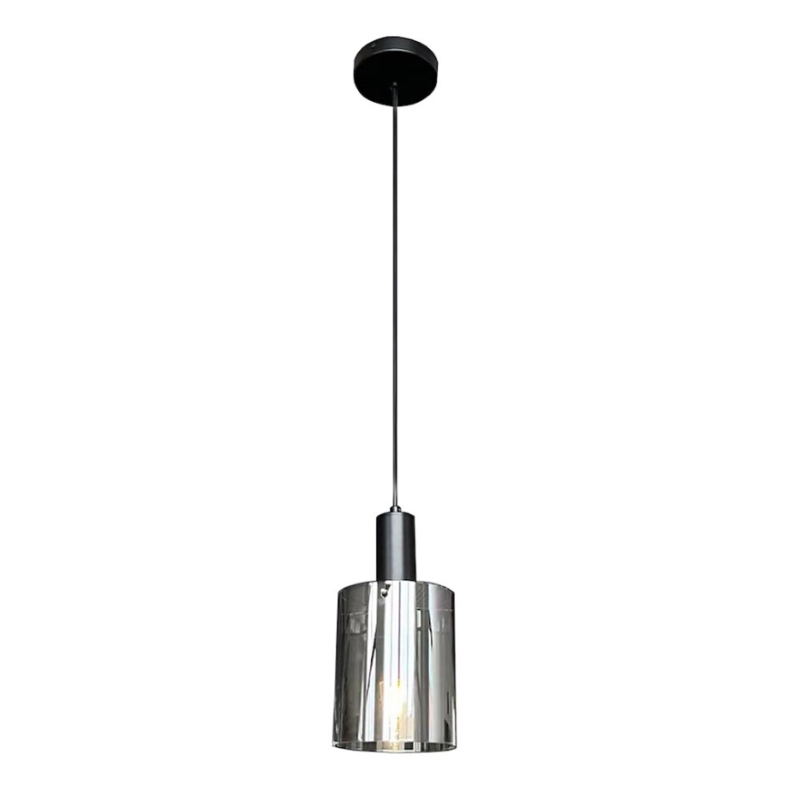 Kattokruunu johdossa ARCADIA 1xE27/60W/230V halkaisija 13 cm musta/savuinen