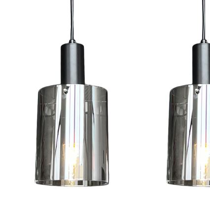 Kattokruunu johdossa ARCADIA 3xE27/60W/230V musta/savuinen