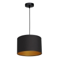 Kattokruunu johdossa ARDEN 1xE27/60W/230V d. 25 cm musta/kultainen