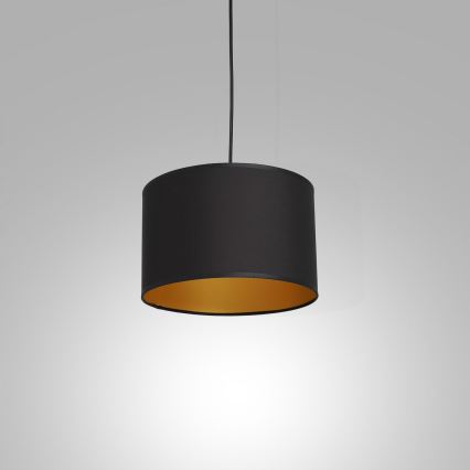 Kattokruunu johdossa ARDEN 1xE27/60W/230V d. 25 cm musta/kultainen