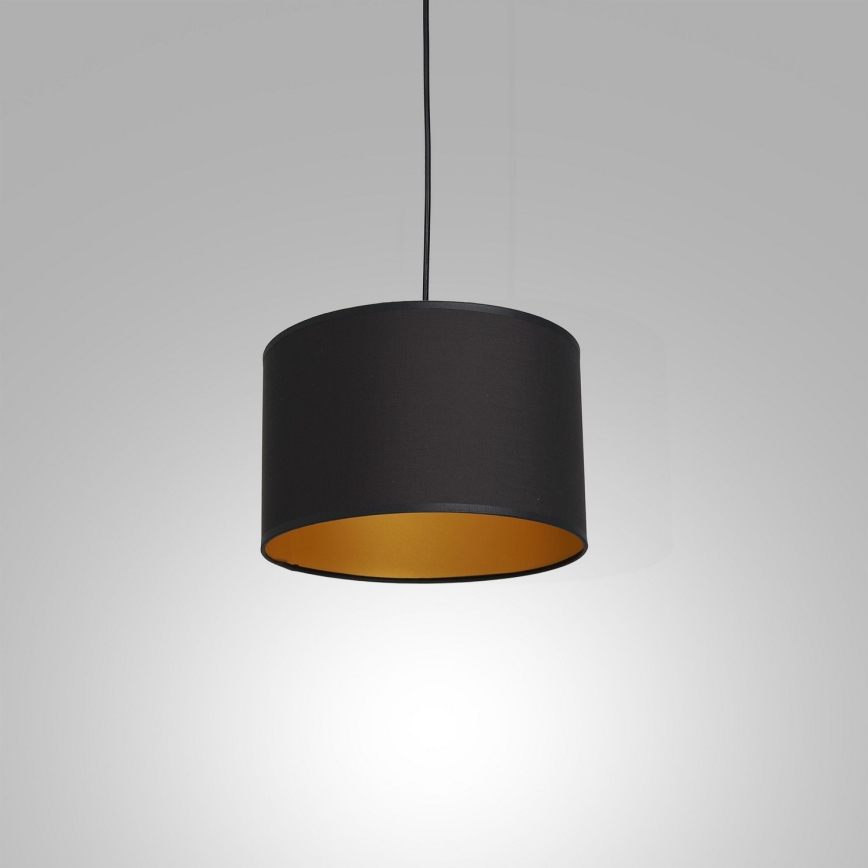Kattokruunu johdossa ARDEN 1xE27/60W/230V d. 25 cm musta/kultainen