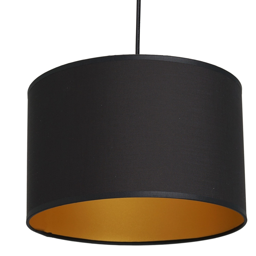 Kattokruunu johdossa ARDEN 1xE27/60W/230V d. 25 cm musta/kultainen
