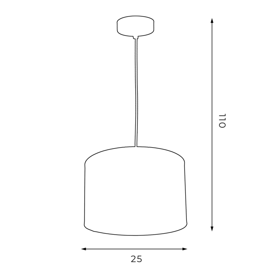 Kattokruunu johdossa ARDEN 1xE27/60W/230V d. 25 cm musta/kultainen