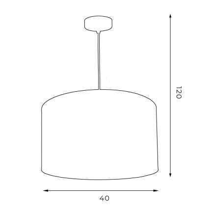 Kattokruunu johdossa ARDEN 1xE27/60W/230V d. 40 cm musta/kulta