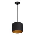 Kattokruunu johdossa ARDEN 1xE27/60W/230V halkaisija 18 cm musta/kultainen