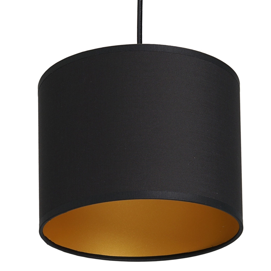 Kattokruunu johdossa ARDEN 1xE27/60W/230V halkaisija 18 cm musta/kultainen