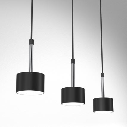 Kattokruunu johdossa ARENA 3xGX53/11W/230V musta/kiiltävä kromi