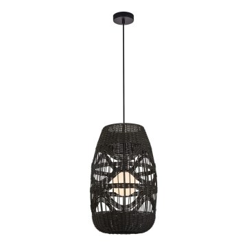 Kattokruunu johdossa ARONA 1xG9/9W/230V halkaisija 25 cm rottinki/musta